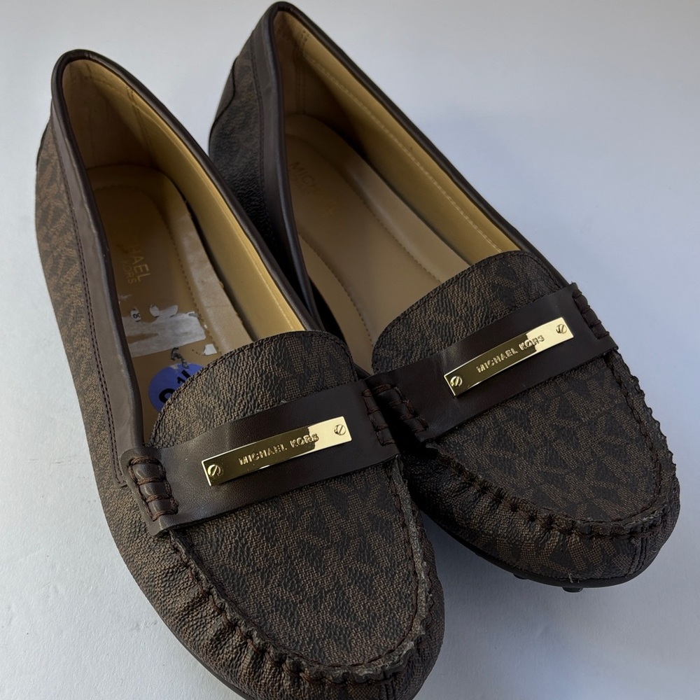 Michael Kors Dark Brown Patterned Loafers